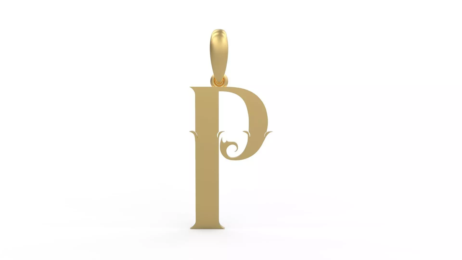 Initial Letters Pendant SkinerScort P 3D print model_0