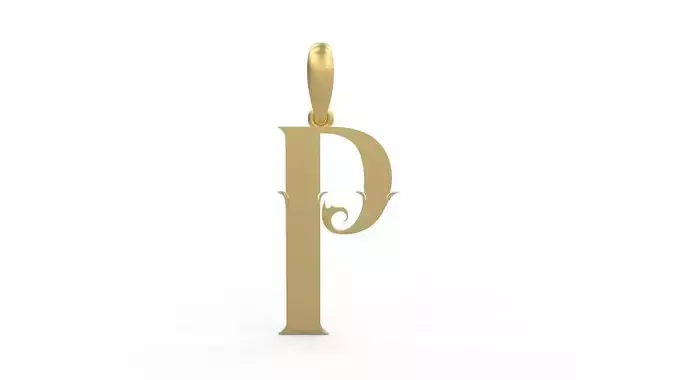 Initial Letters Pendant SkinerScort P 3D print model