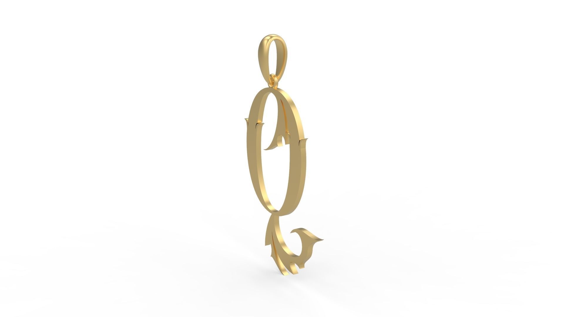 Initial Letters Pendant SkinerScort Q 3D print model_1
