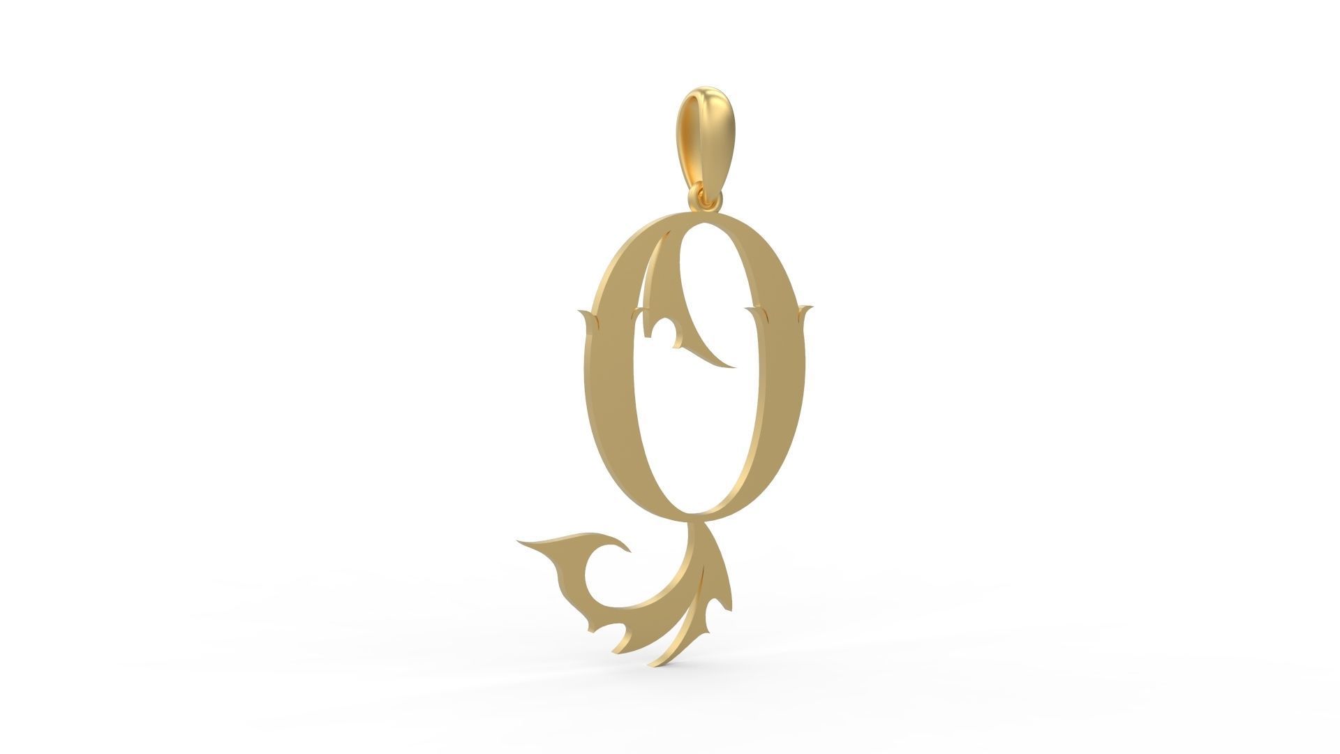Initial Letters Pendant SkinerScort Q 3D print model_3