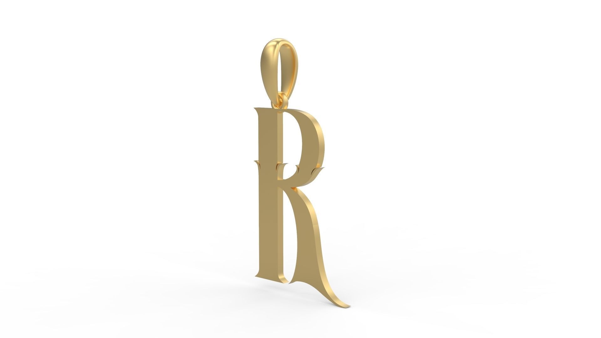 Initial Letters Pendant SkinerScort R 3D print model_1