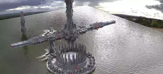 Dragon Space Station complex Kitbash 1