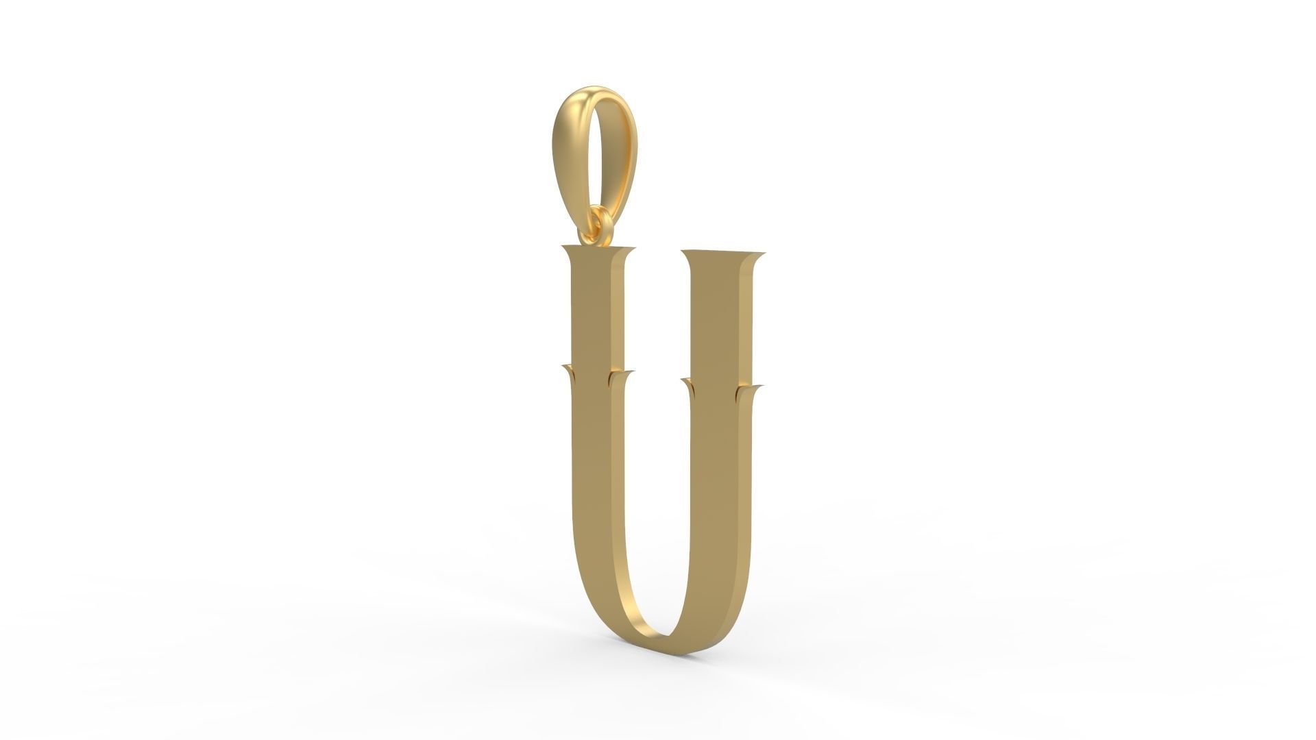 Initial Letters Pendant SkinerScort U 3D print model_1