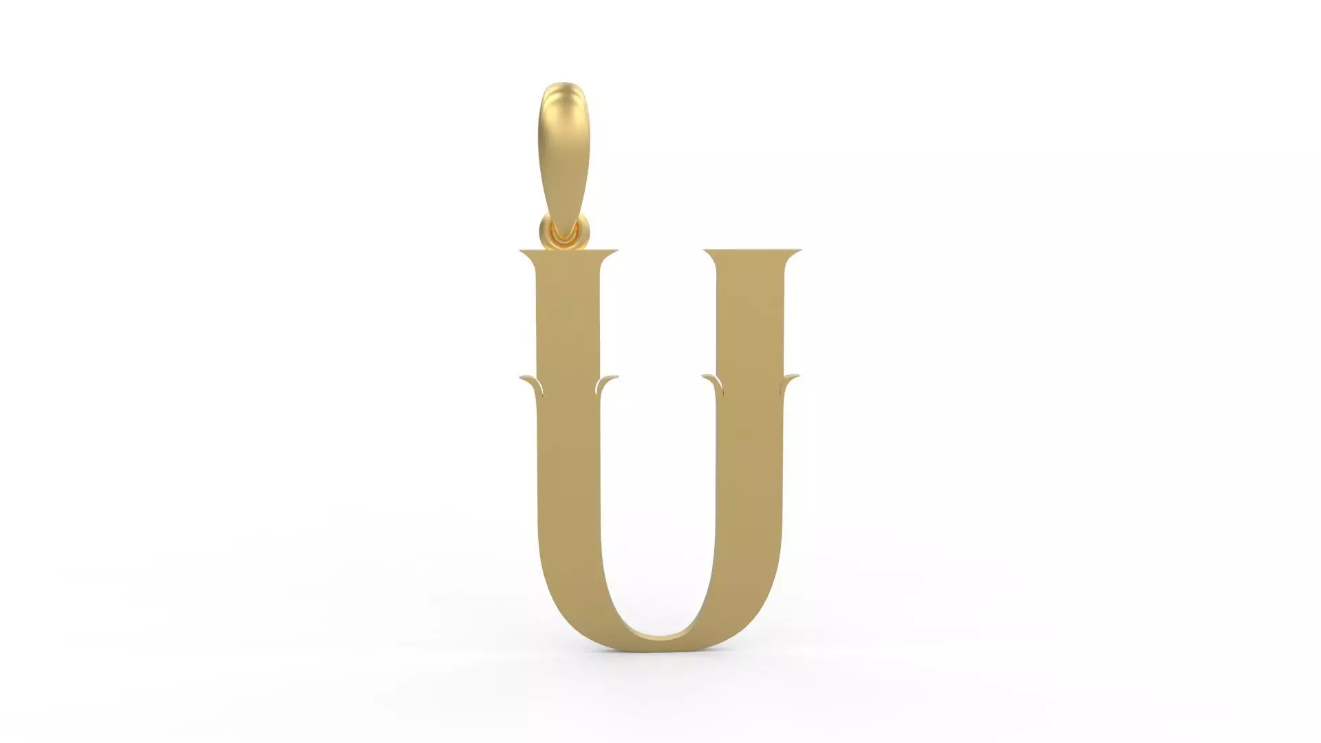 Initial Letters Pendant SkinerScort U 3D print model_0