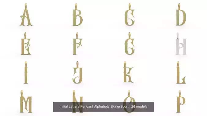 Initial Letters Pendant Alphabets SkinerScort