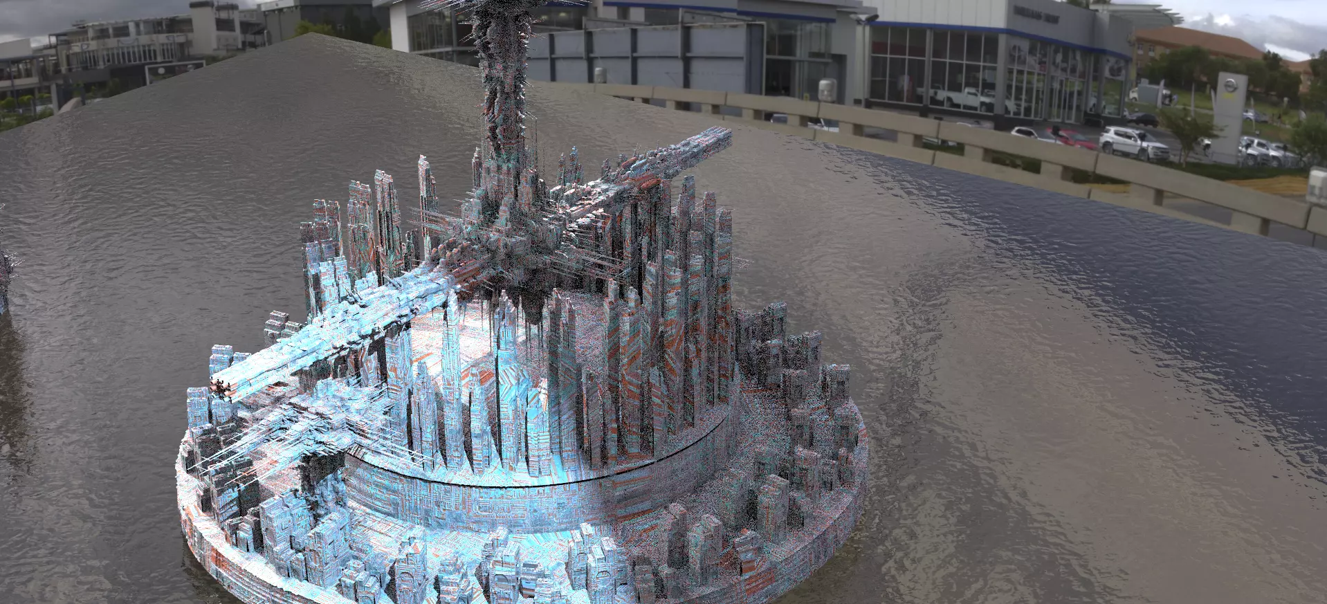 Alien Space Stations sphere 3D model