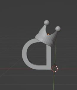 D Initial with Crown Pendant 3D print model_1