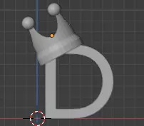 D Initial with Crown Pendant 3D print model_0