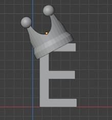 E Initial with Crown Pendant Low-poly 3D print model