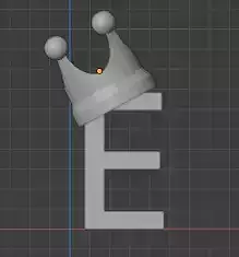E Initial with Crown Pendant