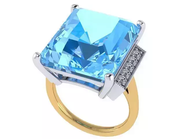 Gold and Silver Topaz Ring