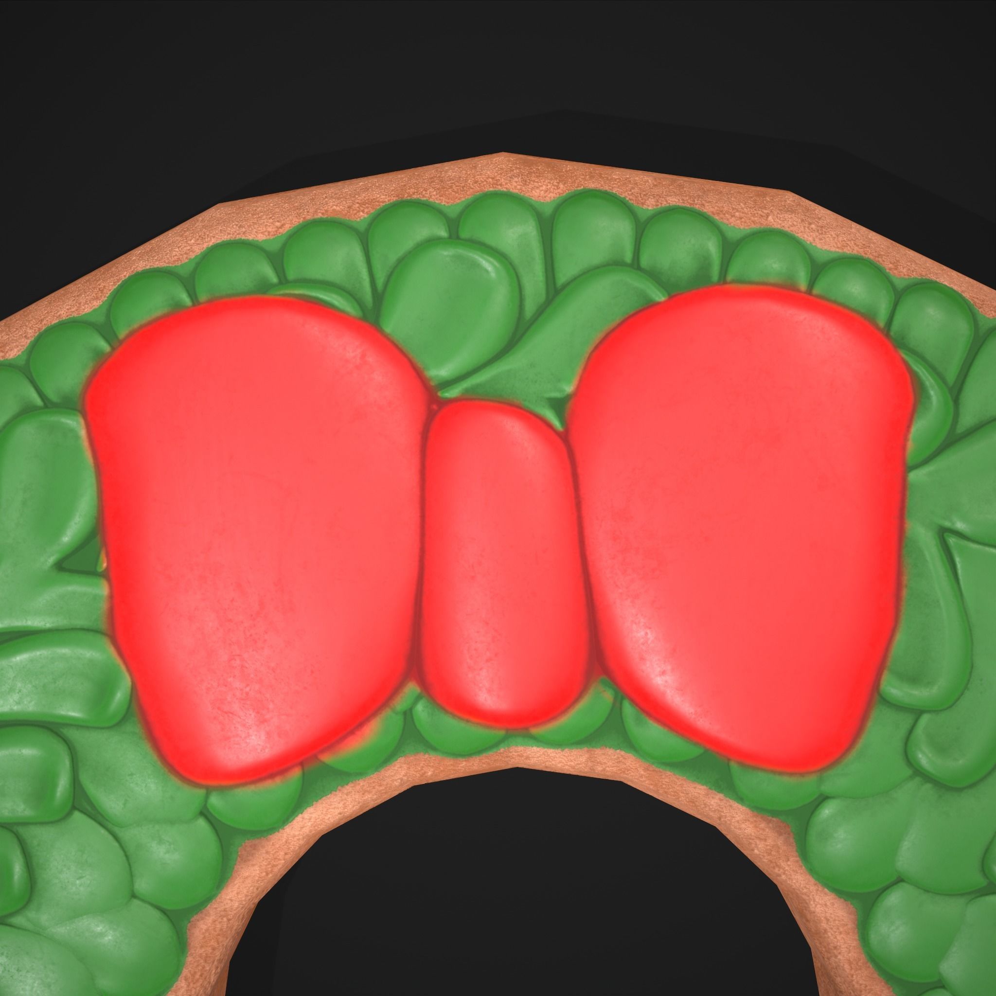 Christmas Wreath Cookies Free low-poly 3D model_12