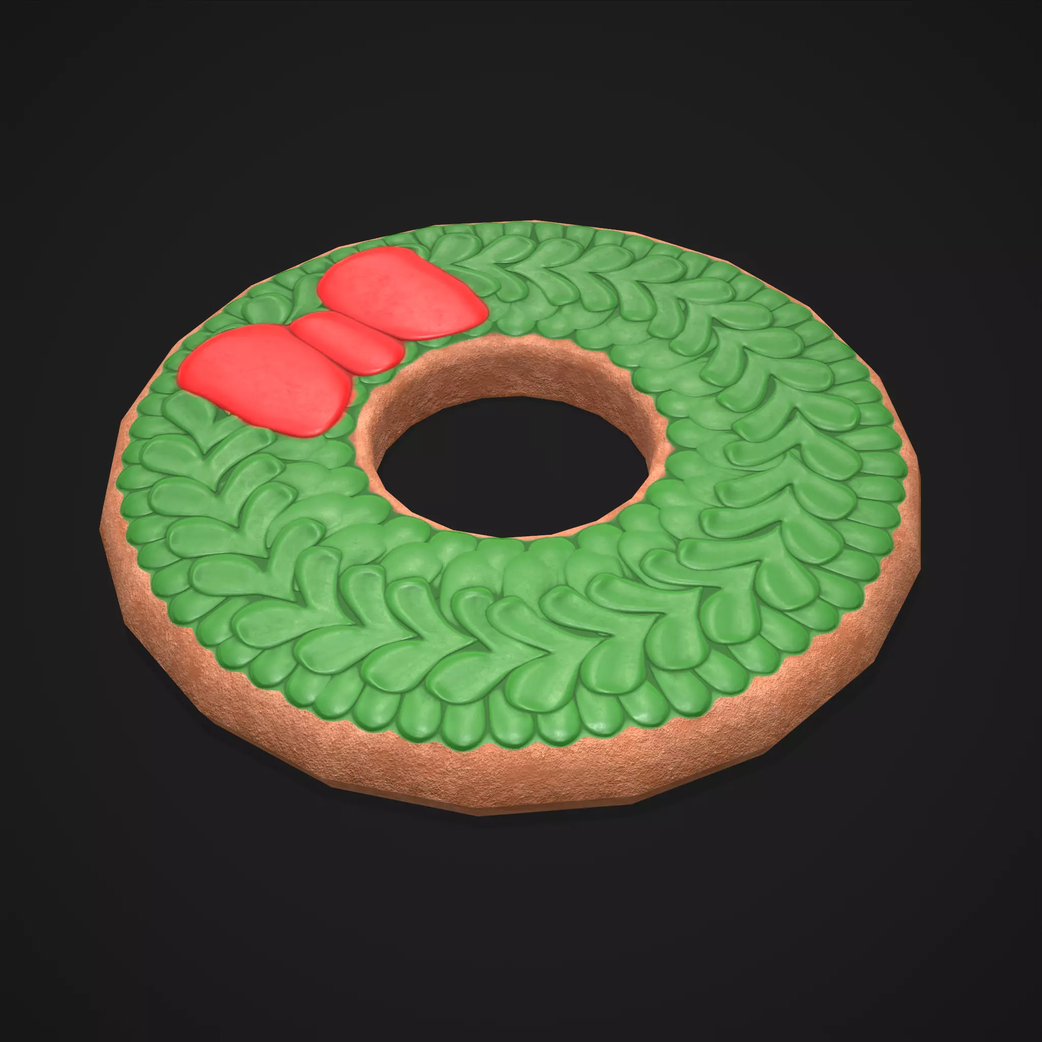 Christmas Wreath Cookies Free low-poly 3D model_0