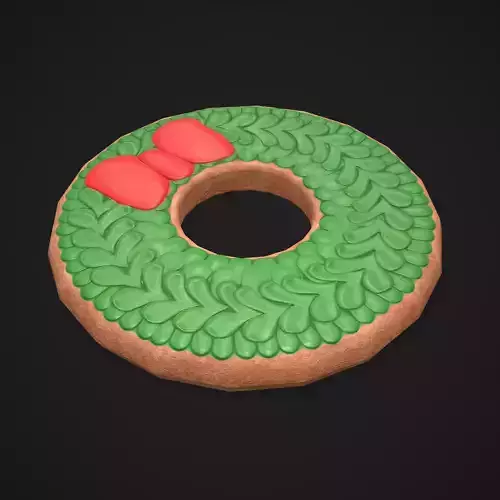 Christmas Wreath Cookies Free low-poly 3D model