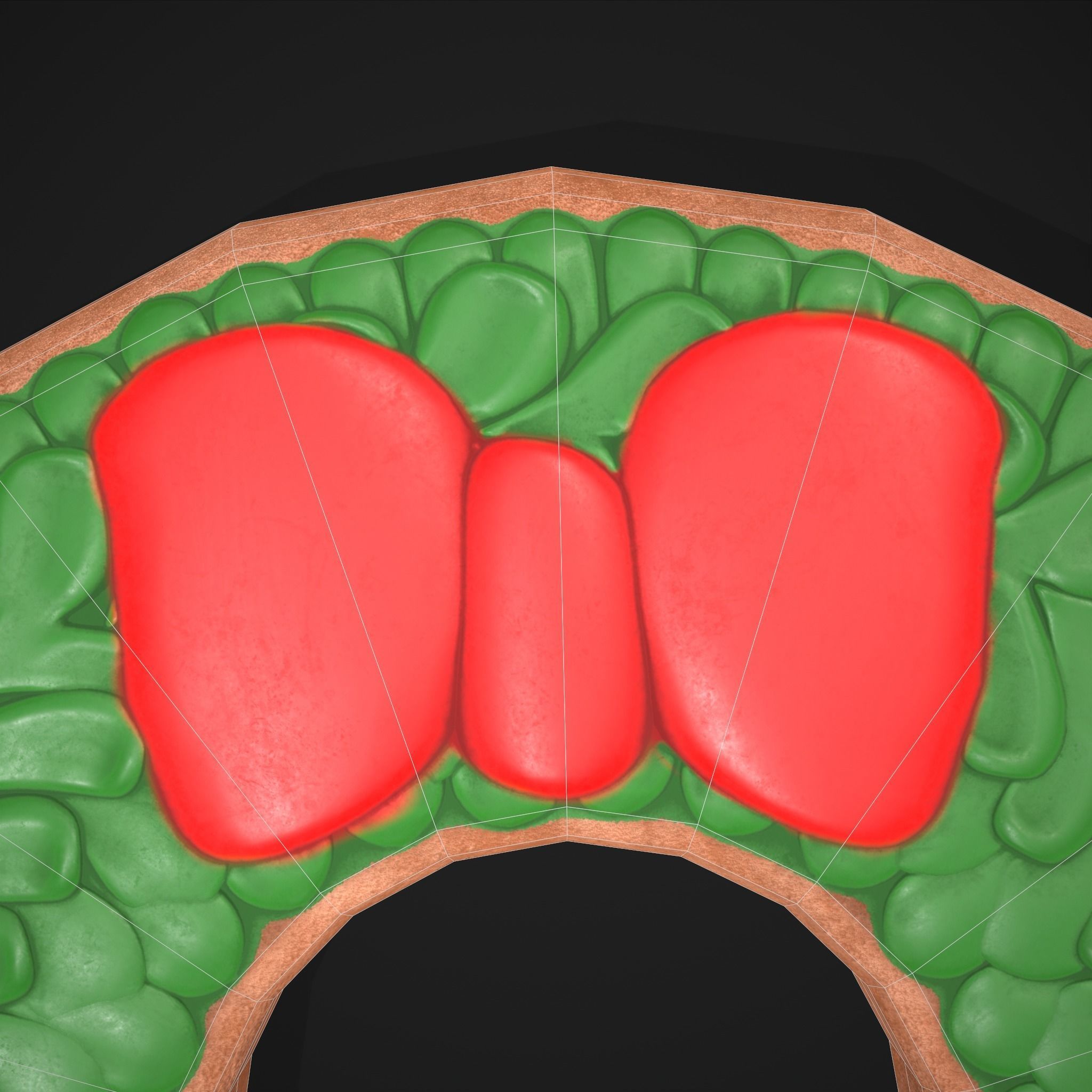 Christmas Wreath Cookies Free low-poly 3D model_13