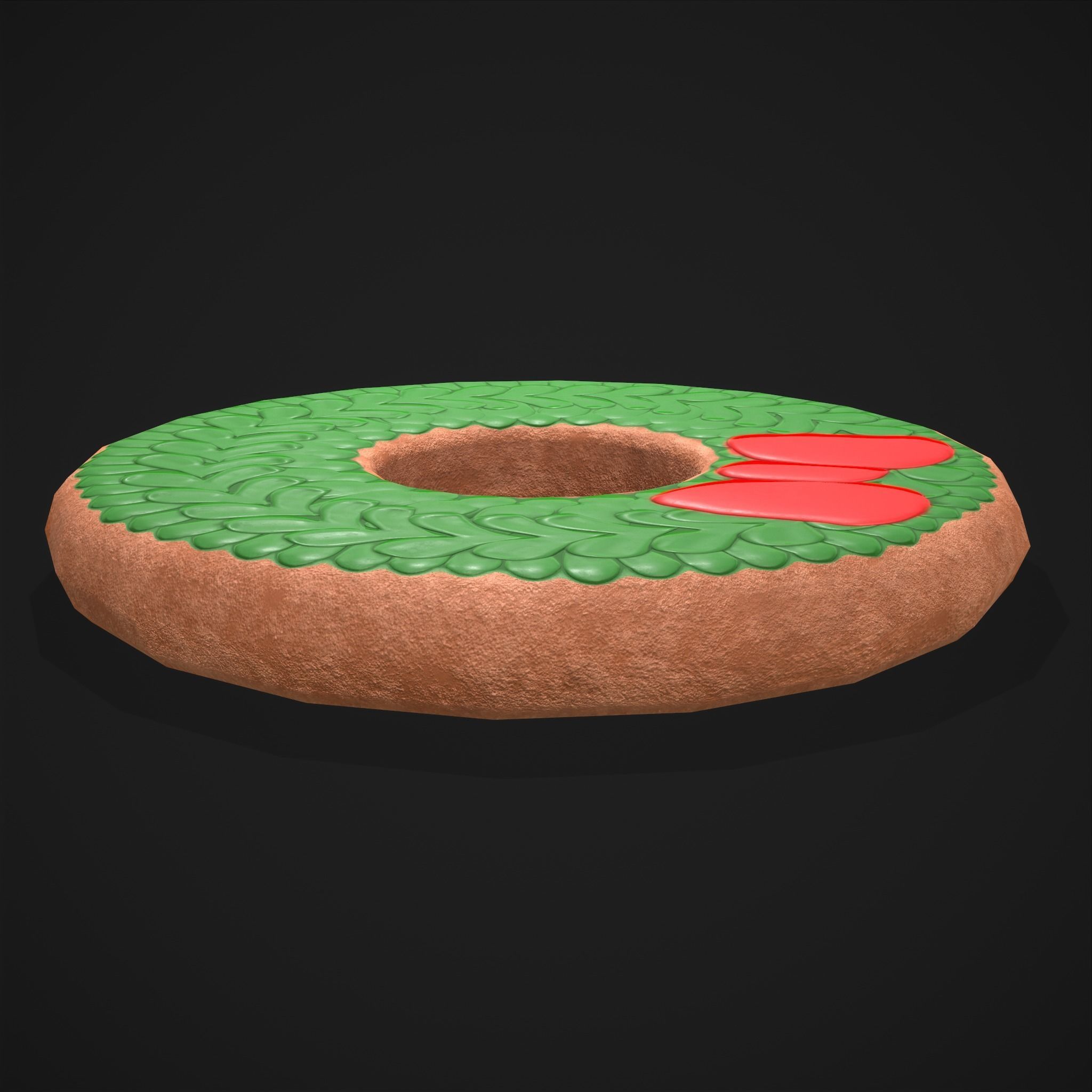 Christmas Wreath Cookies Free low-poly 3D model_3