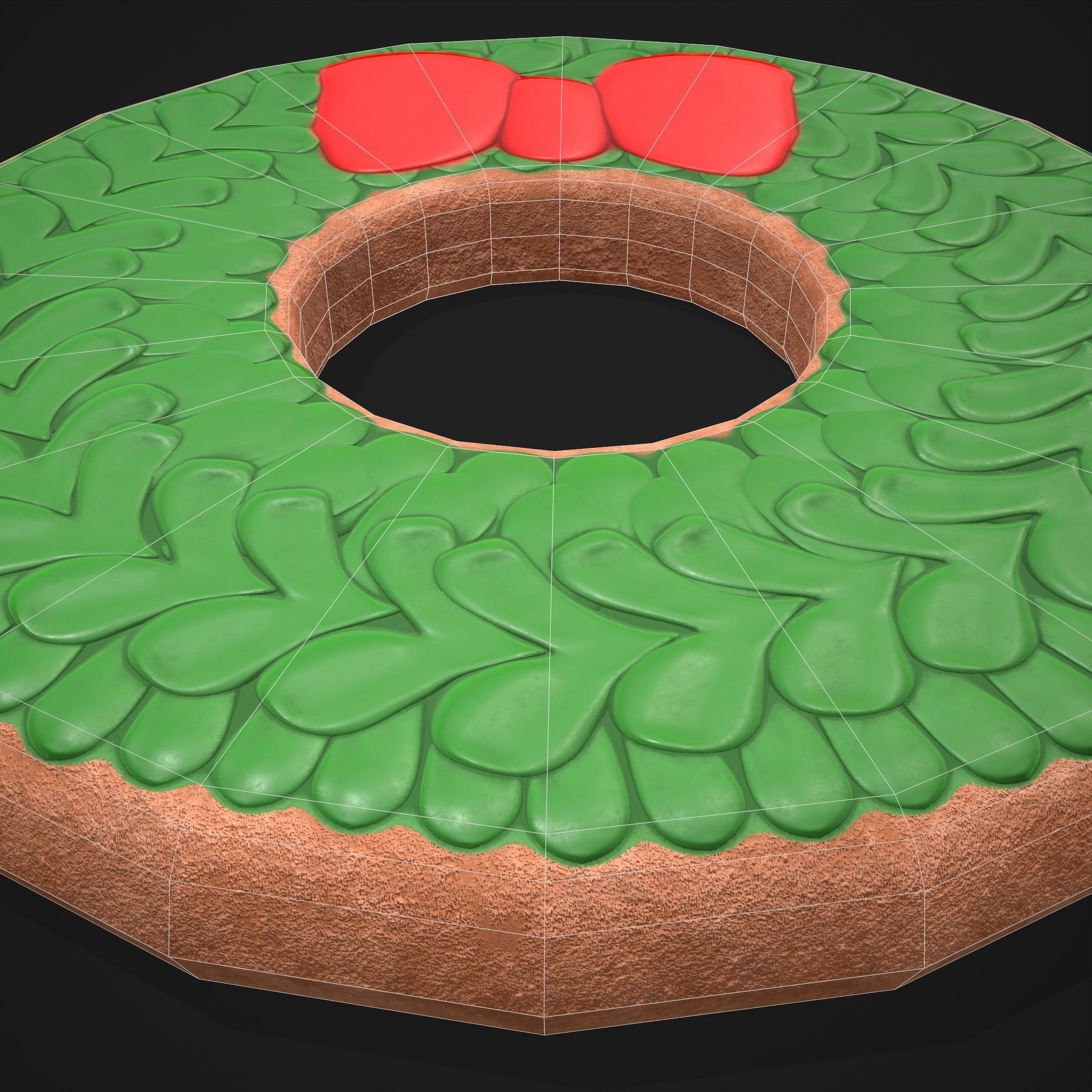Christmas Wreath Cookies Free low-poly 3D model_11