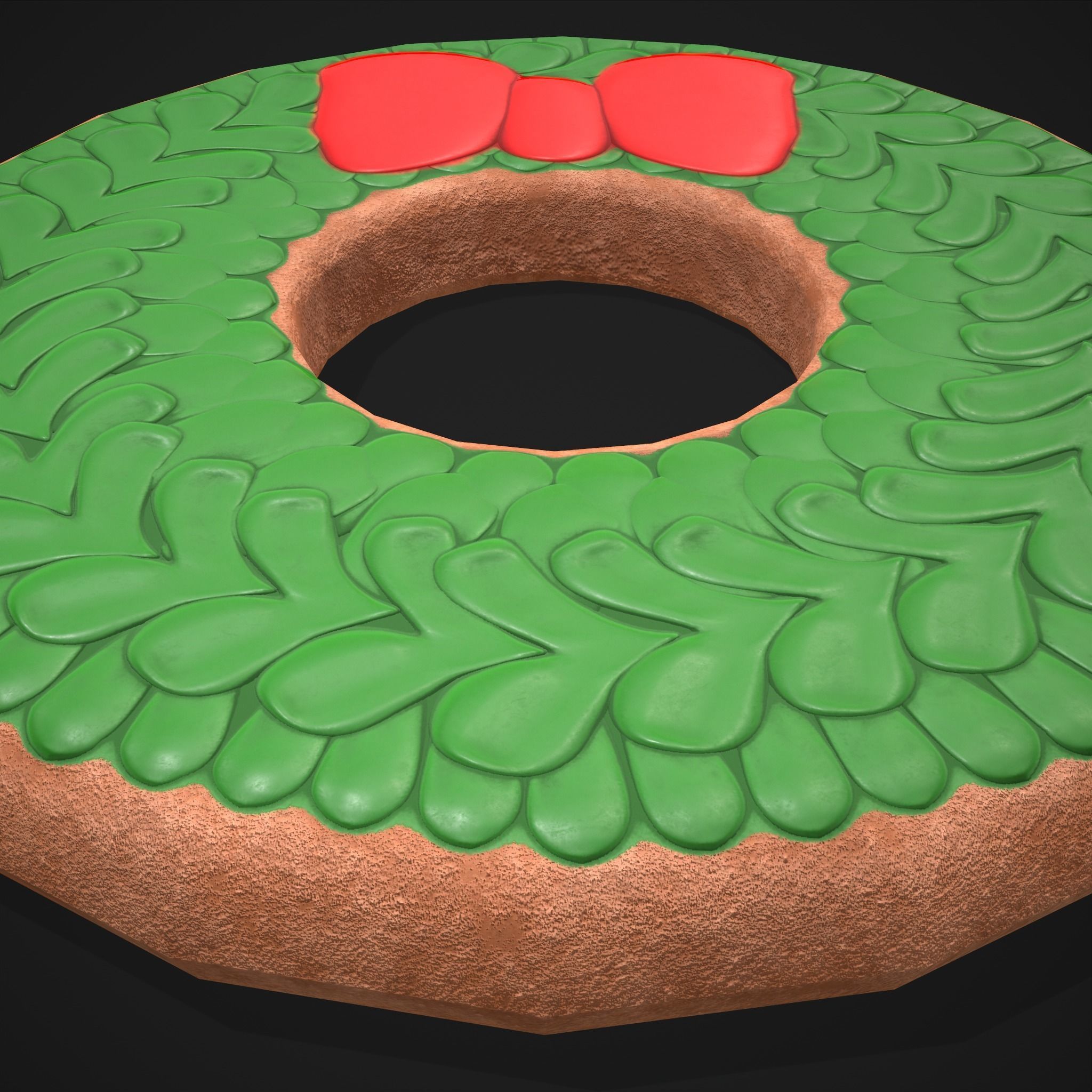 Christmas Wreath Cookies Free low-poly 3D model_10