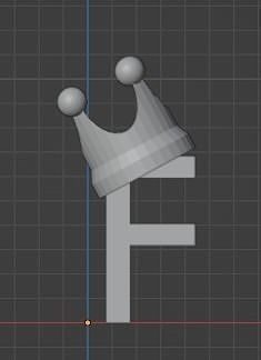 F Initial with Crown Pendant 3D print model