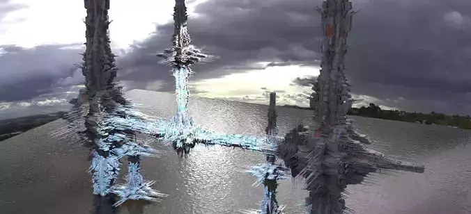 Saint City future Sky Base 3D model