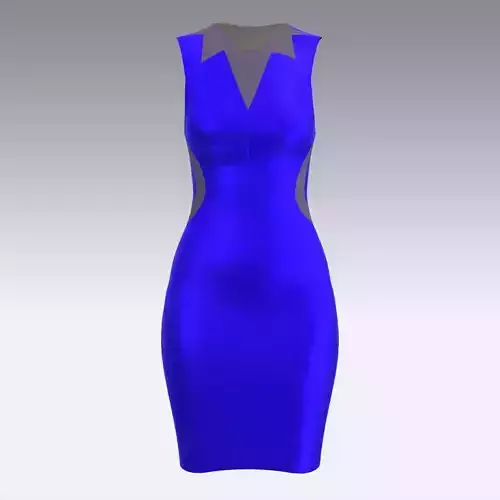 DRESS DARK BLUE FLOWER NECKLACE LOOK