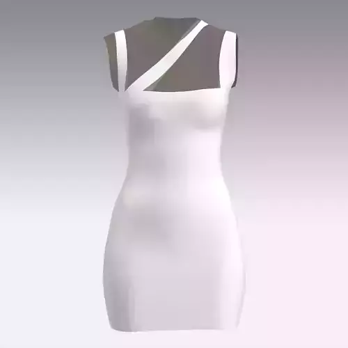 DRESS ASYMETRIC WHITE LOOK MODERN