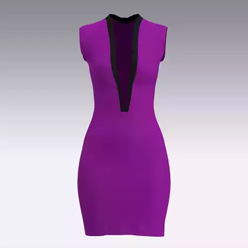 DRESS PURPLE LITTLE DRESS MODERN LOOK V NECKLINE