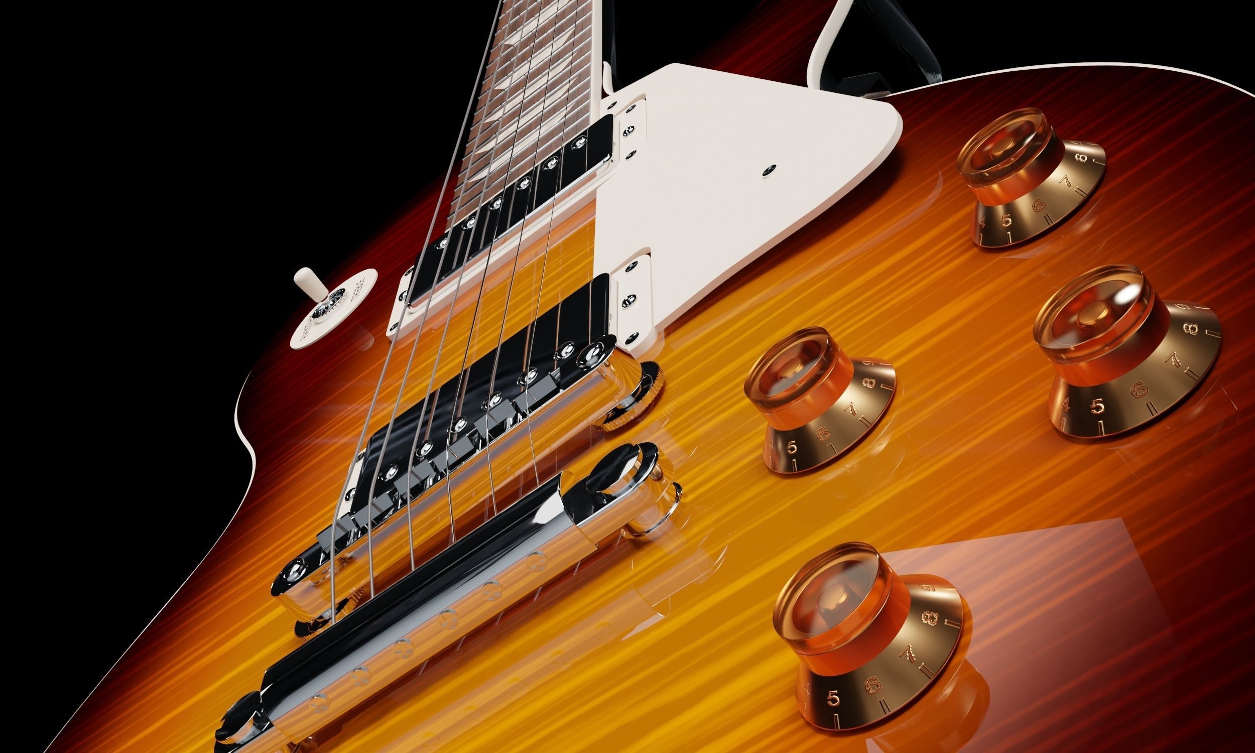 Gibson Les Paul Guitar Free 3D model_5