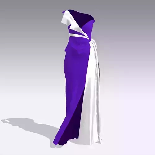 DRESS PURPLE AND WHITE LOOK STYLE MODERN