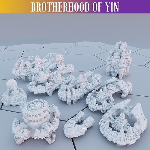 Twilight Imperium Ships Brotherhood of Yin 3D print model