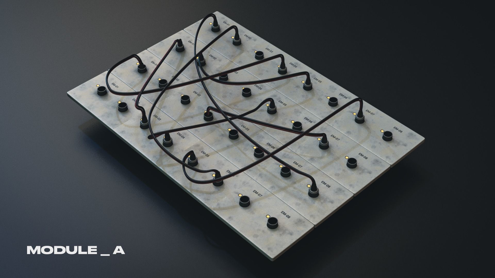 Modular PUI Physical Dashboard Interface Panels Low-poly 3D model_7
