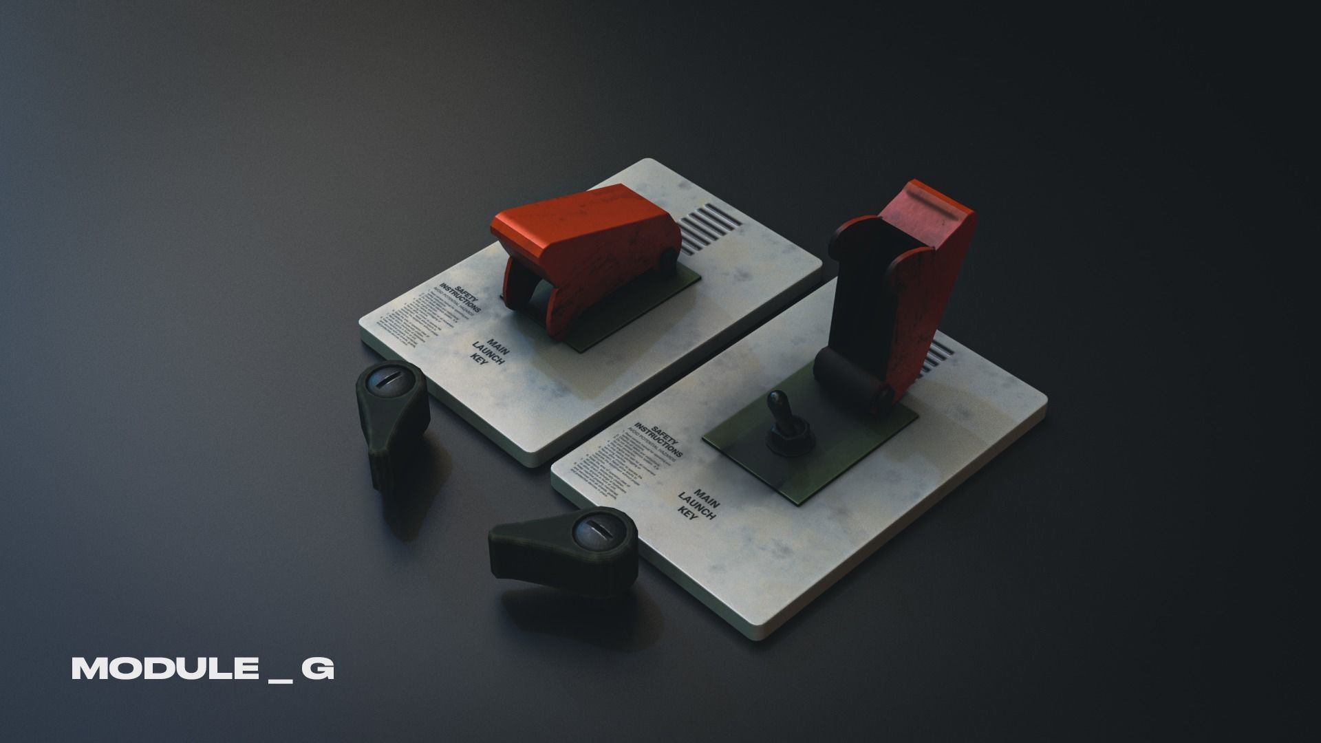 Modular PUI Physical Dashboard Interface Panels Low-poly 3D model_12
