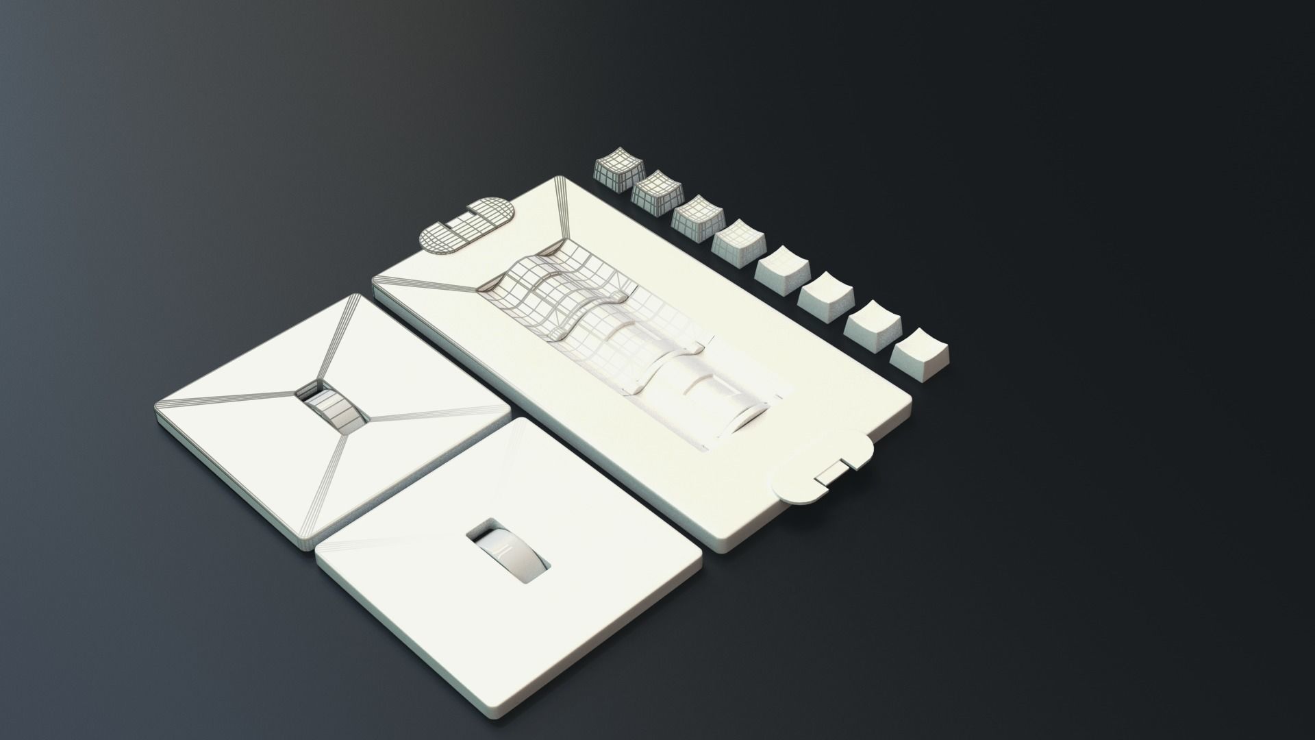 Modular PUI Physical Dashboard Interface Panels Low-poly 3D model_20