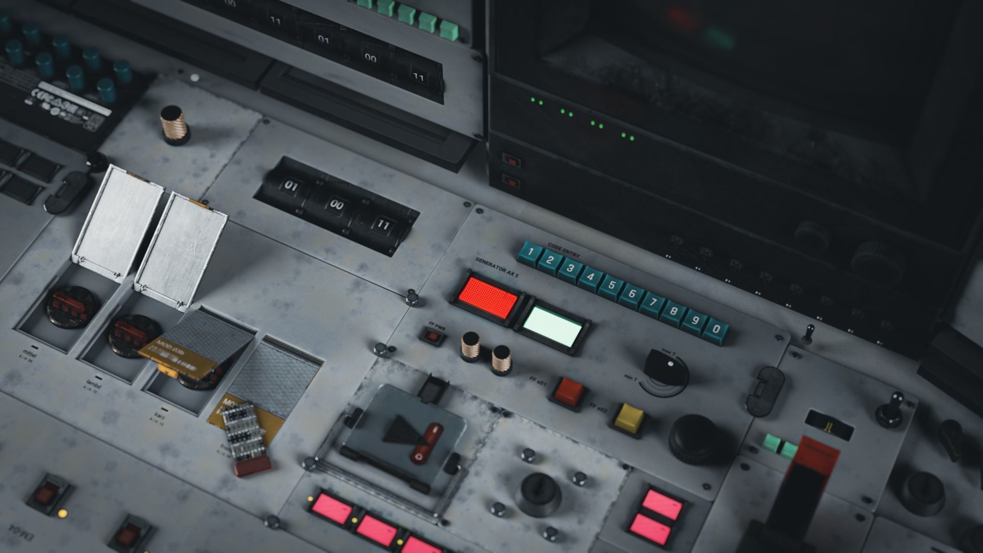 Modular PUI Physical Dashboard Interface Panels Low-poly 3D model_2
