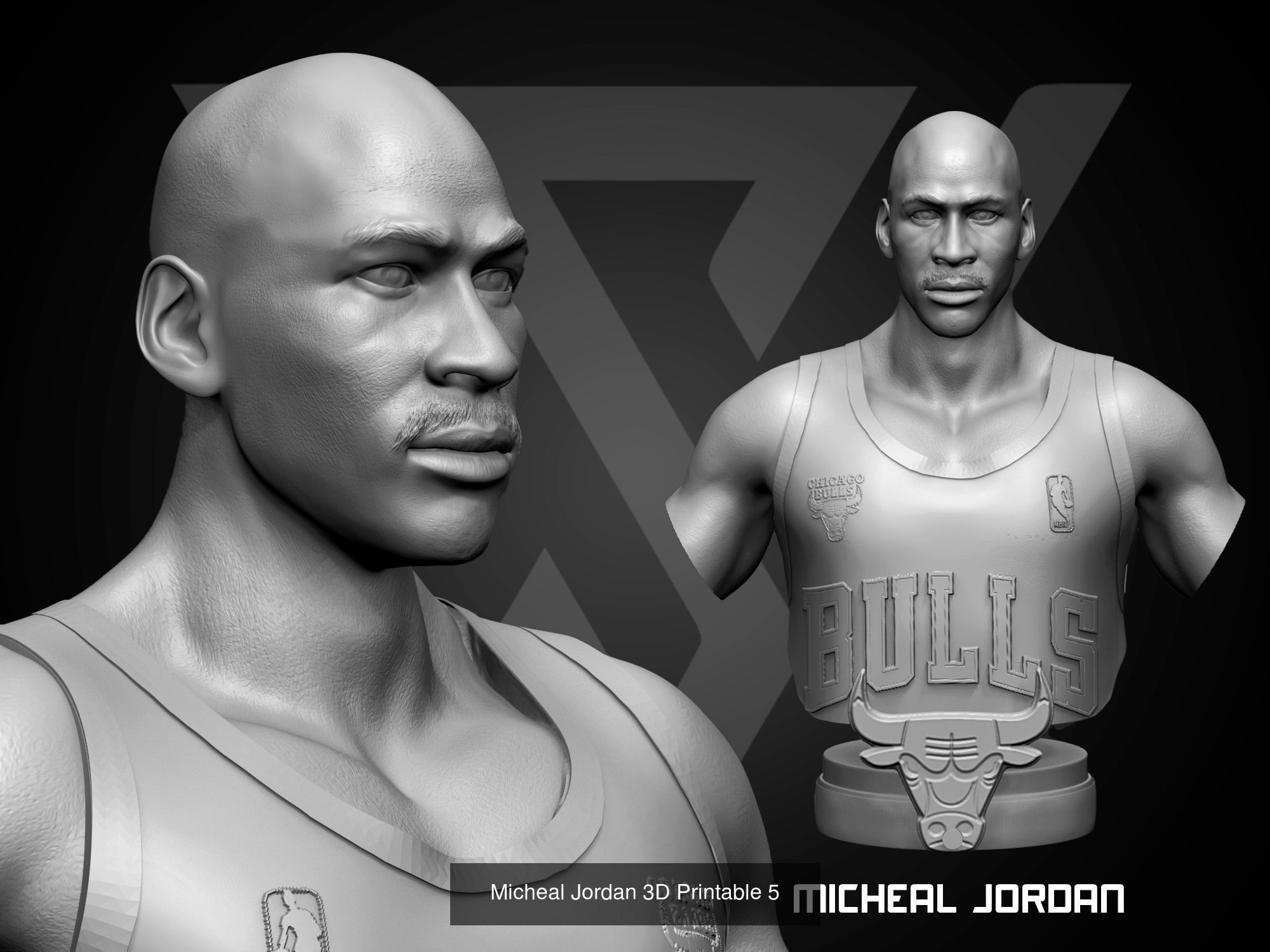  NBA Triangle Lengend 3D Printable 3D Model Collection_4