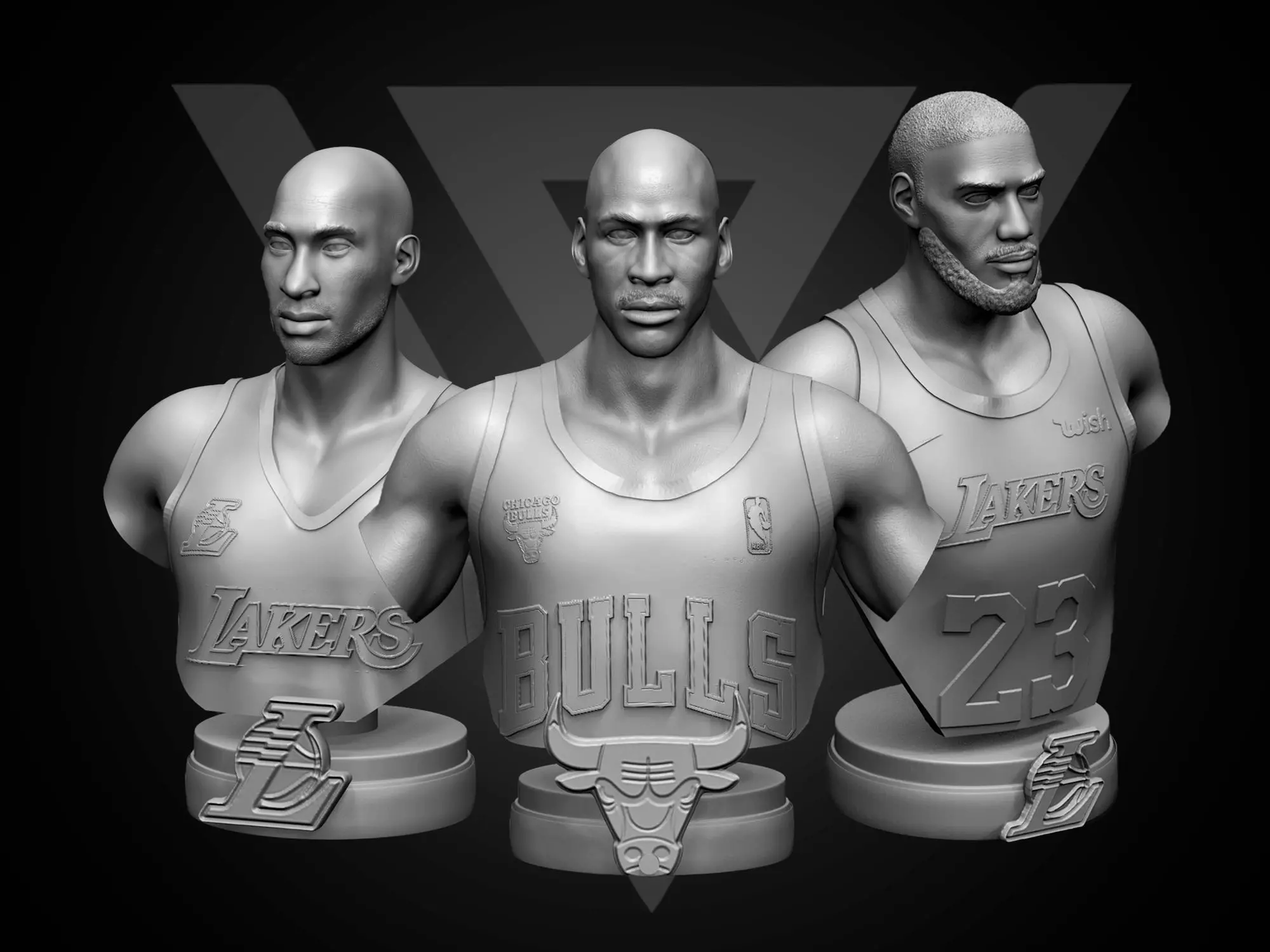  NBA Triangle Lengend 3D Printable 3D Model Collection_0
