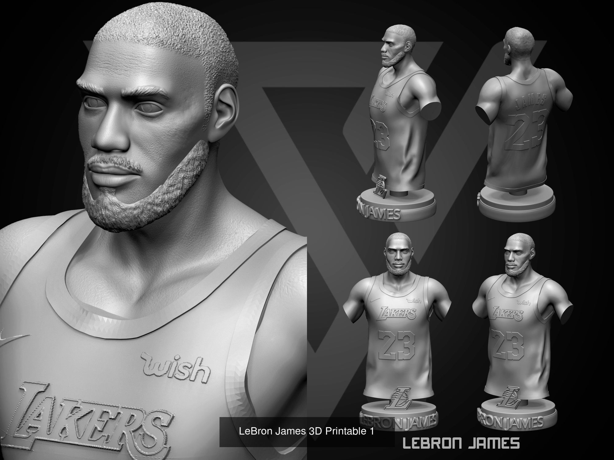  NBA Triangle Lengend 3D Printable 3D Model Collection_3
