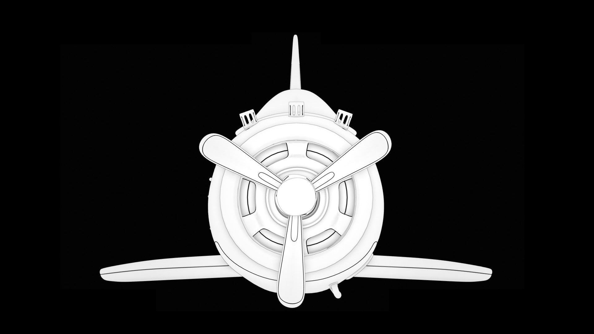 Aircraft 3D model spacecraft Low-poly 3D model_1