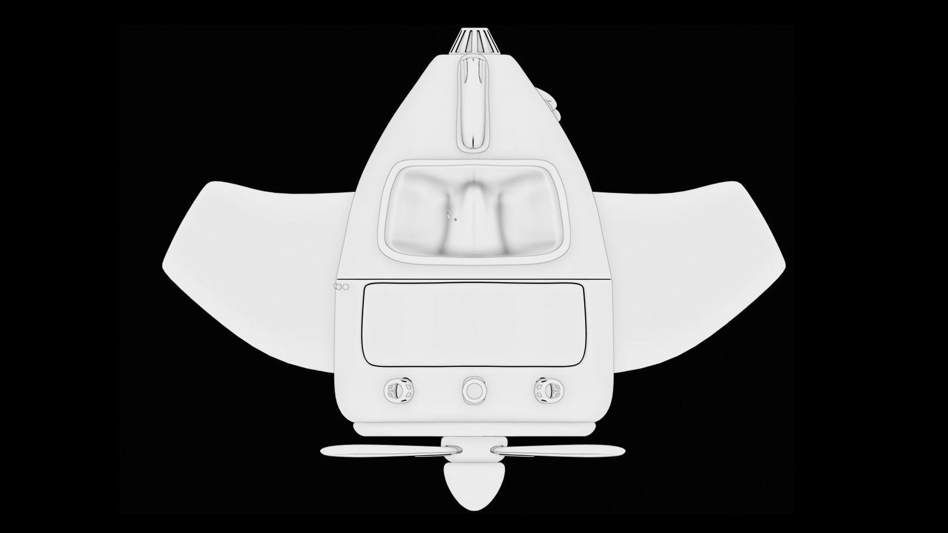 Aircraft 3D model spacecraft Low-poly 3D model_3