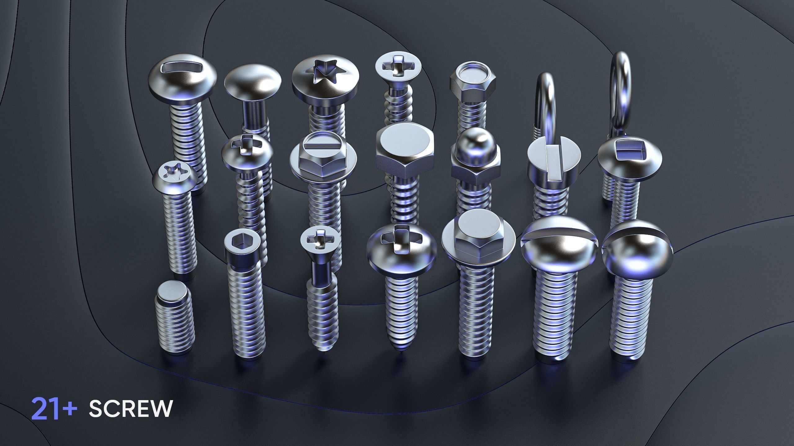 75 BOLT PACK VOLUME  01 Low-poly 3D model_3