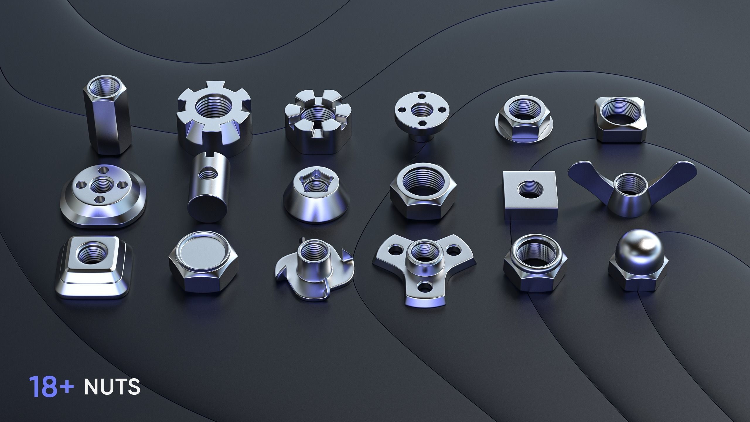 75 BOLT PACK VOLUME  01 Low-poly 3D model_4