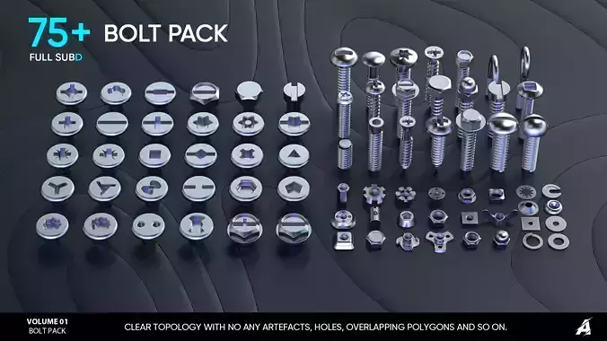 75 BOLT PACK VOLUME  01 Low-poly 3D model