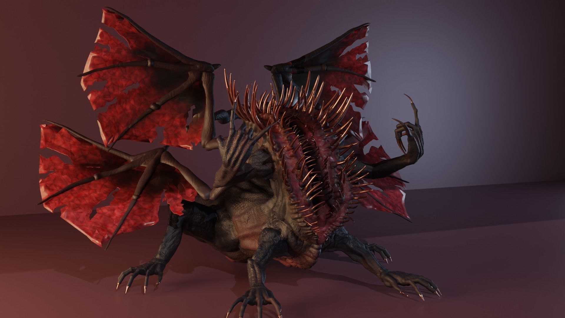 Gaping Dragon From Dark Souls game 3D model_5