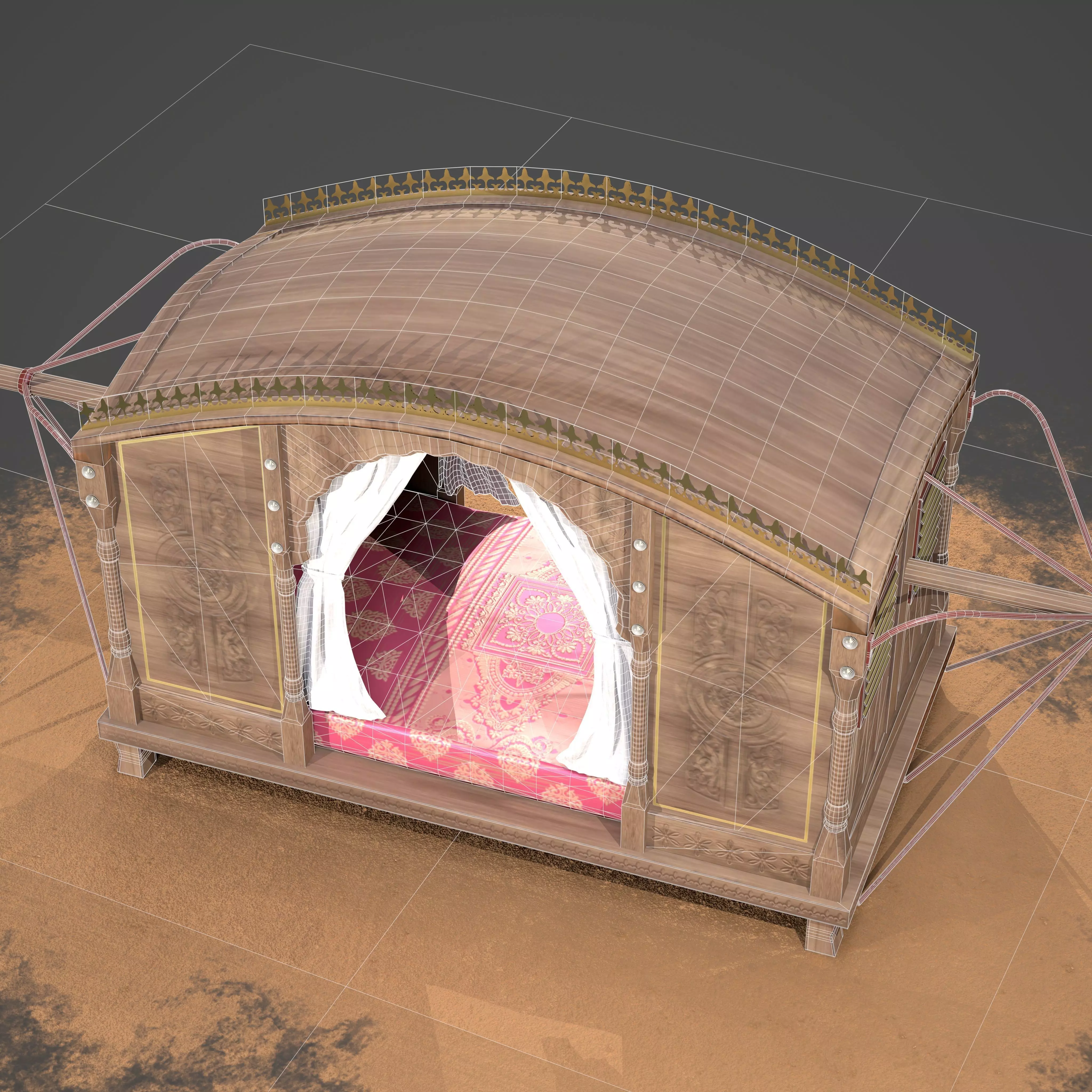  palanquin India Concept Low-poly 3D model_2