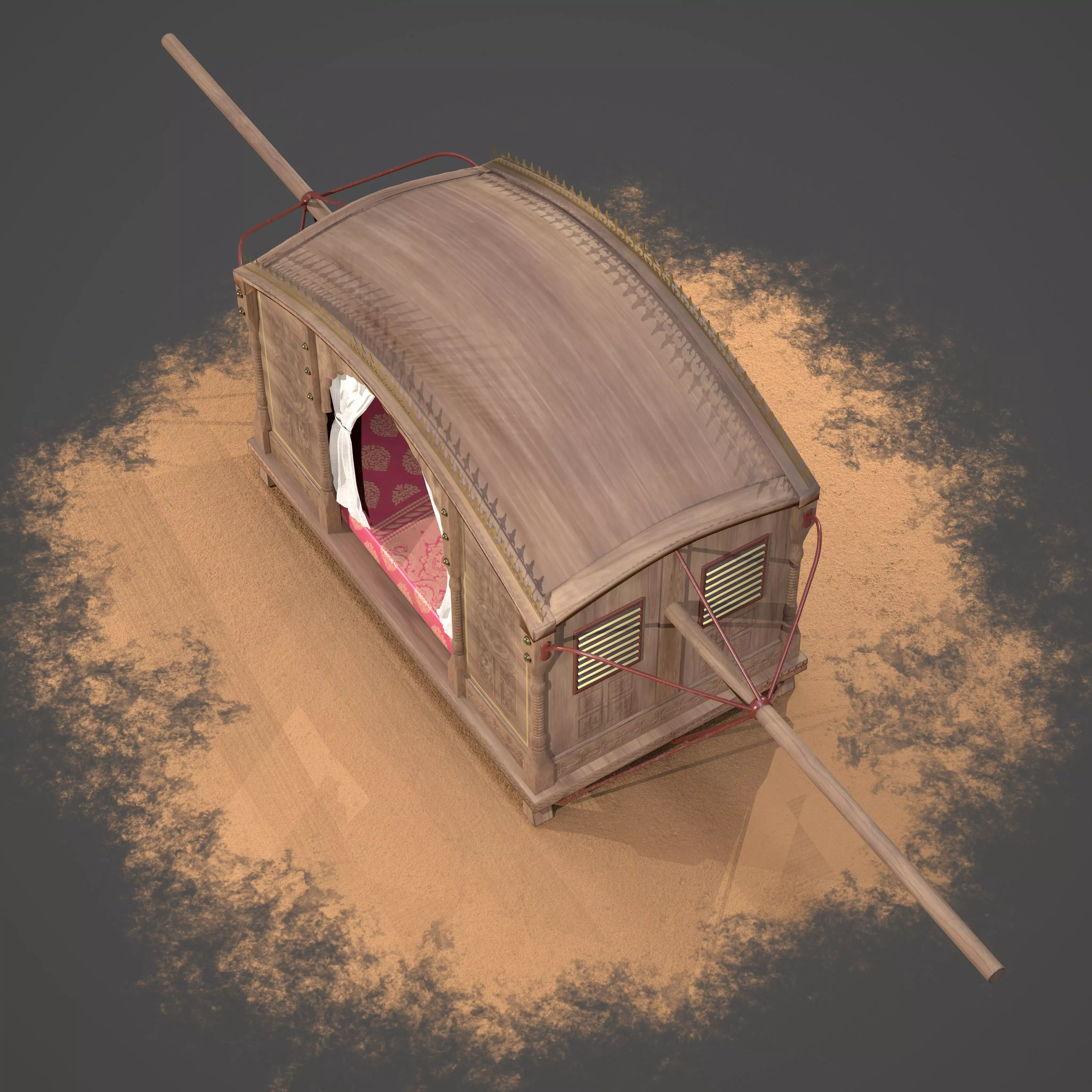   palanquin India Concept Low-poly 3D model_5