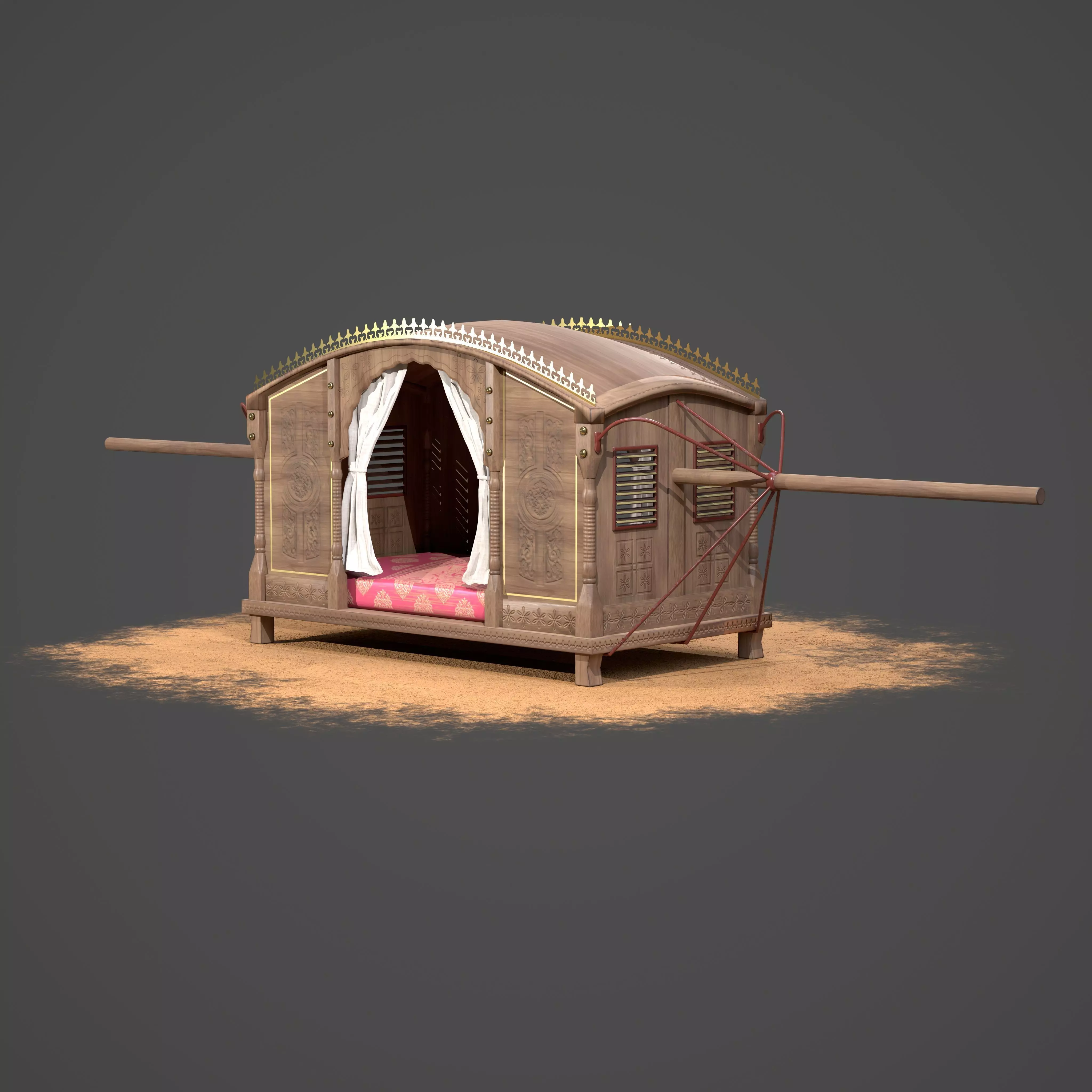   palanquin India Concept Low-poly 3D model_3