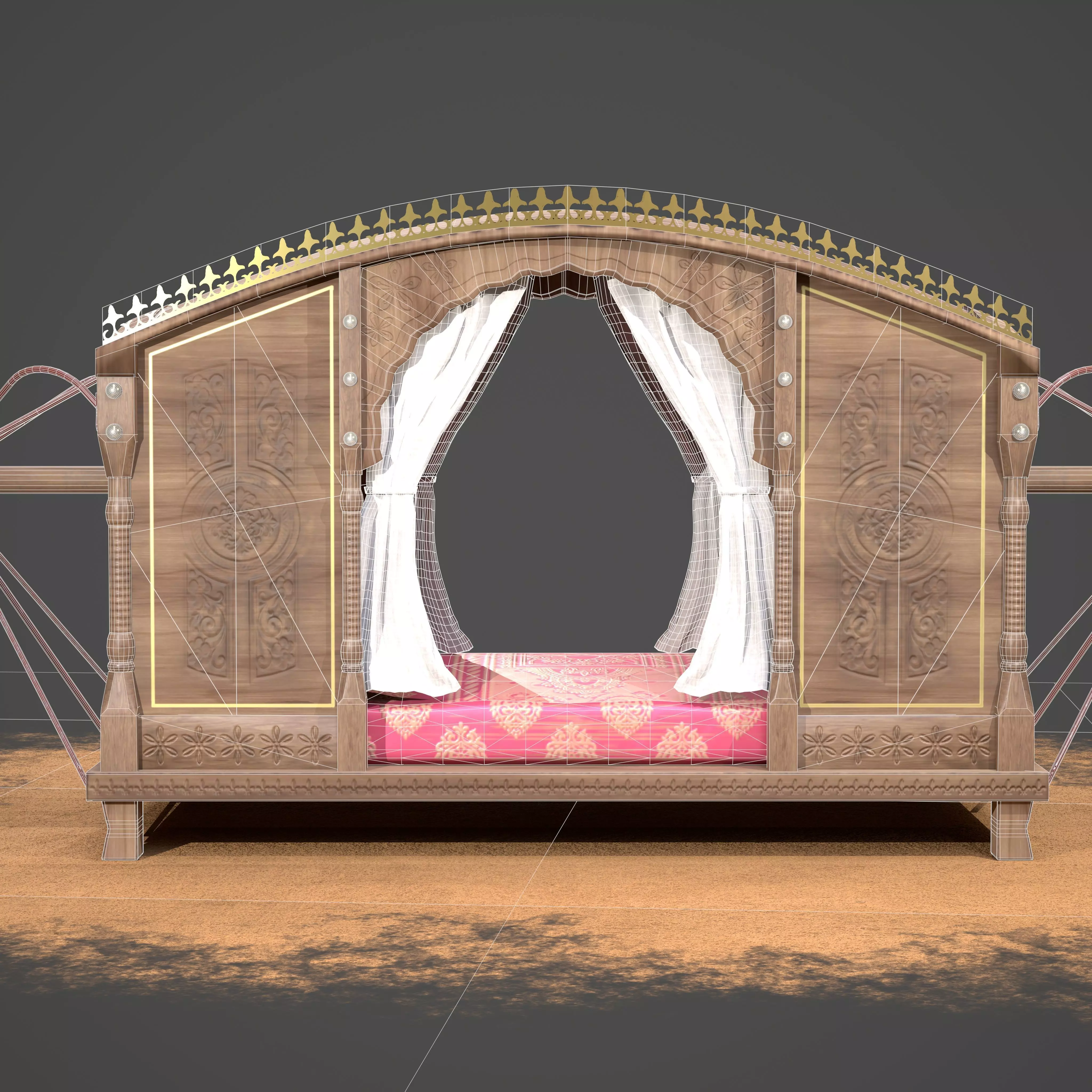   palanquin India Concept Low-poly 3D model_8