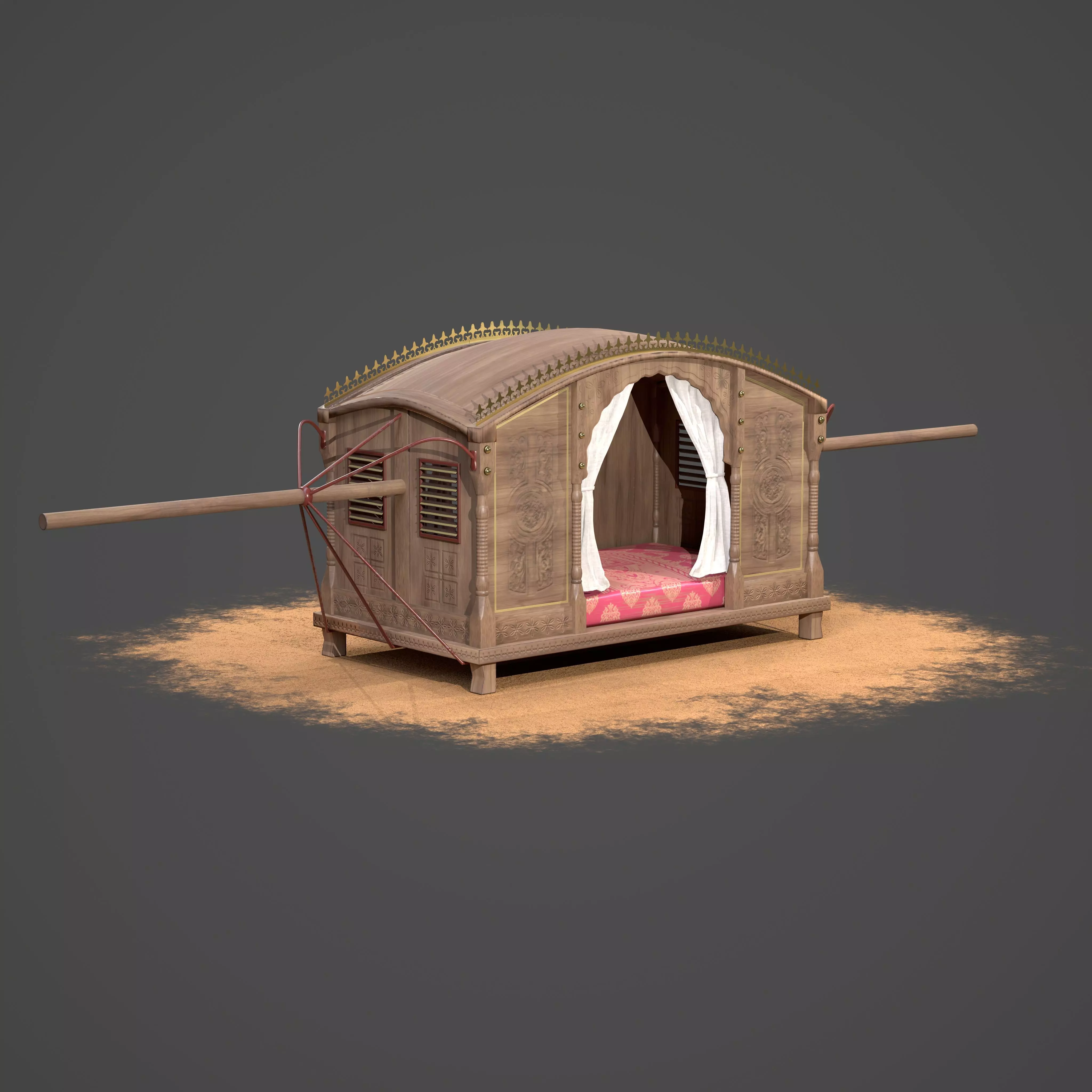   palanquin India Concept Low-poly 3D model_0
