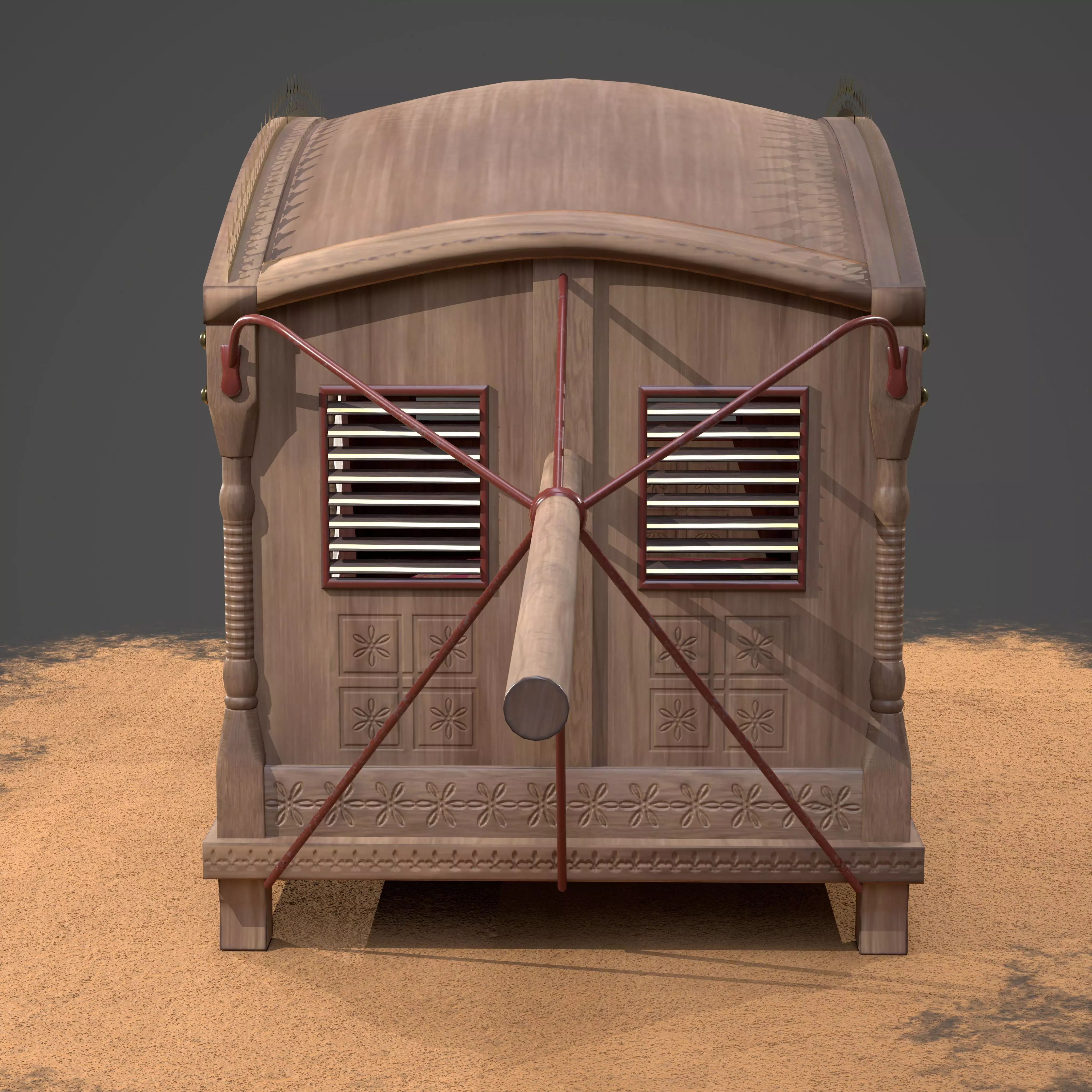   palanquin India Concept Low-poly 3D model_4