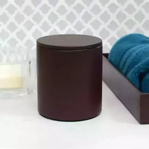 Renee Genuine Leather Round Bathroom Storage Container 3D model